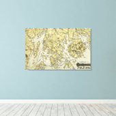 Mount Desert Island and Coast of Maine Map Canvas Afdruk (Insitu (Houten vloer))