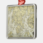 Mount Desert Island and Coast of Maine Map Metalen Ornament (Links)