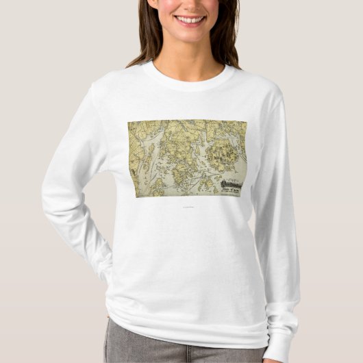 Mount Desert Island and Coast of Maine Map T-shirt (Voorkant)