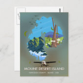 Mount Desert Island, Hancock County, Maine, Vereni Briefkaart (Voorkant / Achterkant)