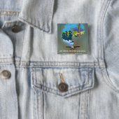 Mount Desert Island, Hancock County, Maine, VS Vierkante Button 5,1 Cm (In situ)