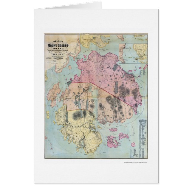 Mount Desert Island Maine Map - 1887 (Voorkant)