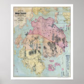 Mount Desert Island Maine Map - 1887 Poster (Voorkant)