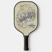 Mount Desert Island MN Map Blue Tea Stain Pickleball Paddle (Voorkant)