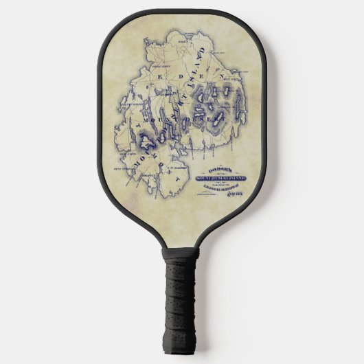 Mount Desert Island MN Map Blue Tea Stain Pickleball Paddle (Achterkant)