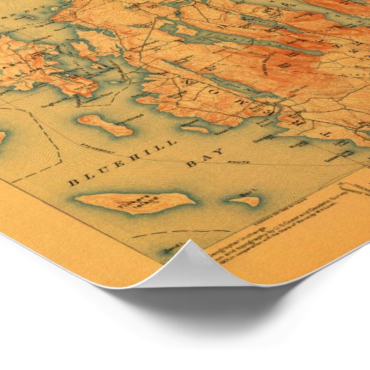 Mount Desert Maine Map; 1908 Poster (Hoek)