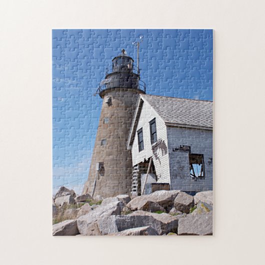 Mount Desert Rock Lighthouse, Maine Jigzaag Puzzle Legpuzzel (Verticaal)