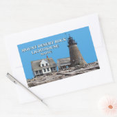 Mount Desert Rock Lighthouse, Maine Rechthoekige Sticker (Envelop)
