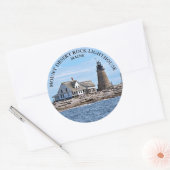 Mount Desert Rock Lighthouse, Maine ronde Stickers (Envelop)