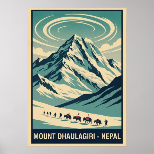 Mount Dhaulagiri Nepal V04 Poster (Voorkant)