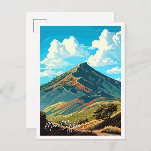 Mount Diablo California  illustratie Briefkaart (Voorkant / Achterkant)