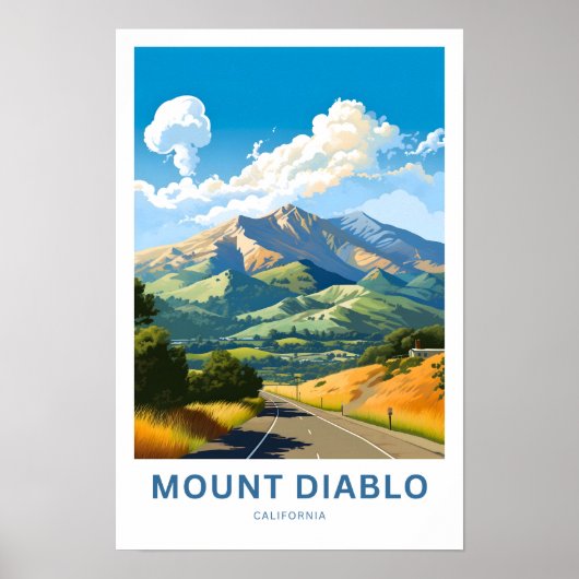 Mount Diablo California Travel Print (Voorkant)