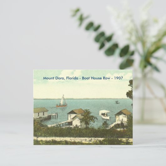 Mount Dora, Fl - Boat House Row - 1907 Briefkaart (Staand voorkant)