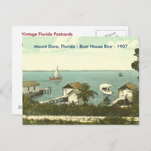 Mount Dora, Fl - Boat House Row - 1907 Briefkaart (Voorkant / Achterkant)