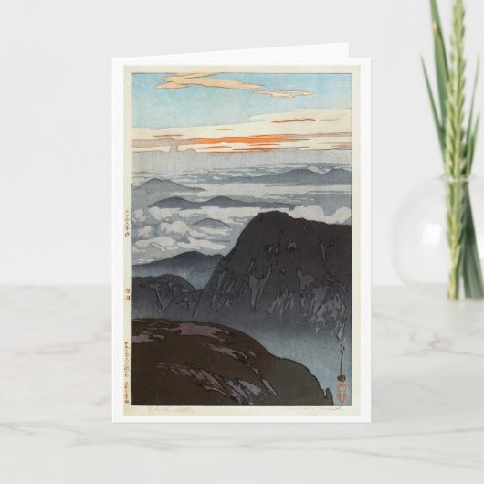 Mount Eboshi, Hiroshi Yoshida, Woodcut Kaart (Voorkant)