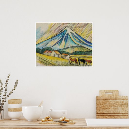 Mount Egmont - Archief Art Print (Keuken)