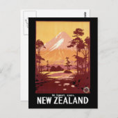  Mount Egmont New Zealand Travel Briefkaart (Voorkant / Achterkant)