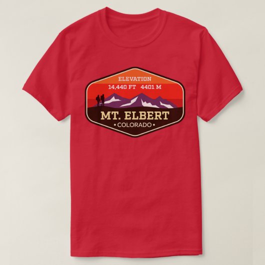Mount Elbert Colorado 14ers bergbeklimmen Badg T-shirt (Design voorkant)