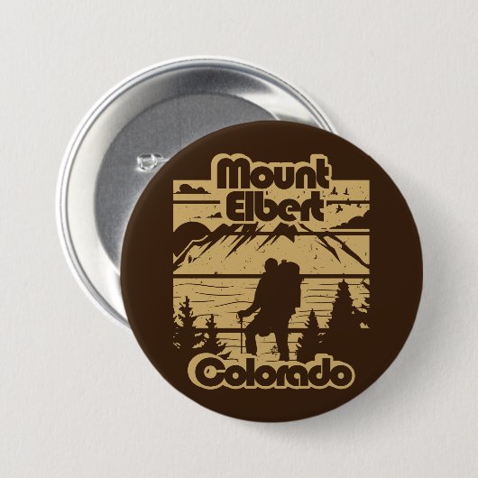 Mount Elbert Colorado Ronde Button 7,6 Cm (Voorkant /achterkant)