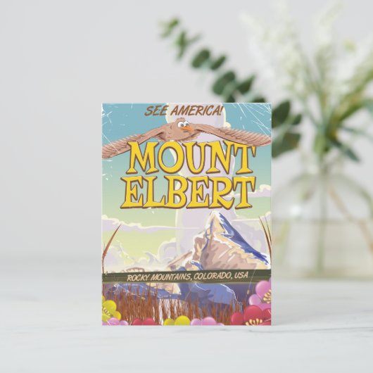 Mount Elbert, Colorado USA reisposter Briefkaart (Staand voorkant)