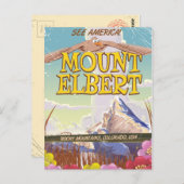 Mount Elbert, Colorado USA reisposter Briefkaart (Voorkant / Achterkant)