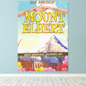 Mount Elbert, Colorado USA reisposter Canvas Afdruk (Insitu (Houten vloer))