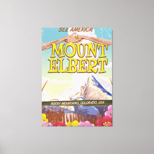 Mount Elbert, Colorado USA reisposter Canvas Afdruk