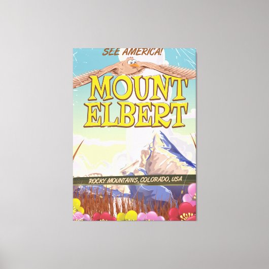 Mount Elbert, Colorado USA reisposter Canvas Afdruk (Voorkant)
