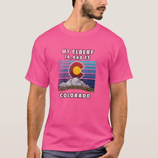 Mount Elbert Colorado vlag thema T-shirt (Voorkant)