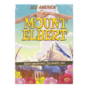 Mount Elbert, Colorado VS reisposter Foto Afdruk