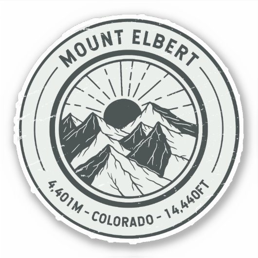 Mount Elbert Colorado Wandelen Skiën Reizen Sticker (Voorkant)