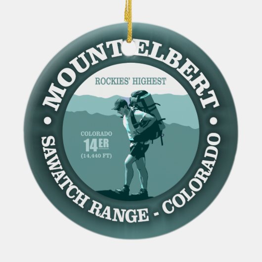 Mount Elbert Keramisch Ornament (Achterkant)