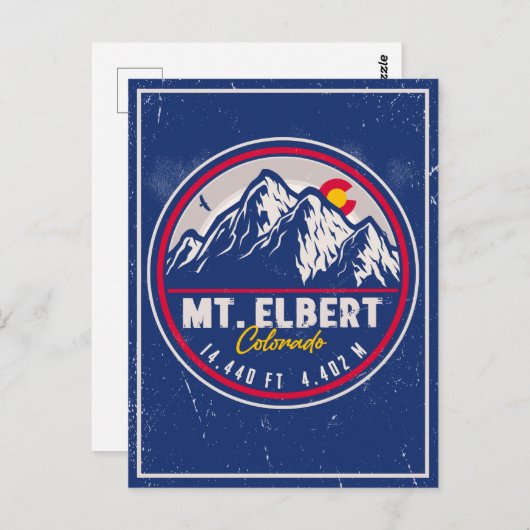 Mount Elbert Mount Elbert 14ers Retro Sunset Briefkaart (Voorkant / Achterkant)