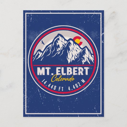 Mount Elbert Mount Elbert 14ers Retro Sunset Briefkaart (Voorkant)