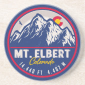 Mount Elbert Mount Elbert 14ers Retro Sunset Zandsteen Onderzetter (Voorkant)