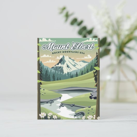 Mount Elbert Rocky Mountains Reisposter Briefkaart (Staand voorkant)