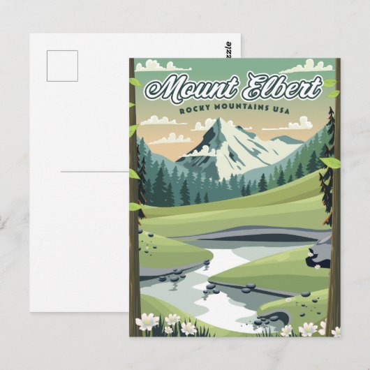 Mount Elbert Rocky Mountains Reisposter Briefkaart (Voorkant / Achterkant)