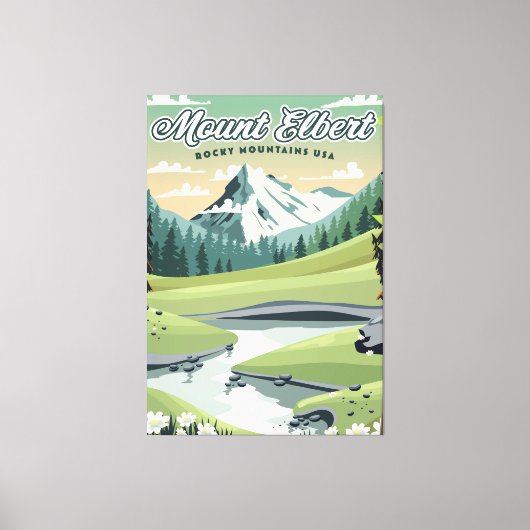 Mount Elbert Rocky Mountains Reisposter Canvas Afdruk (Voorkant)