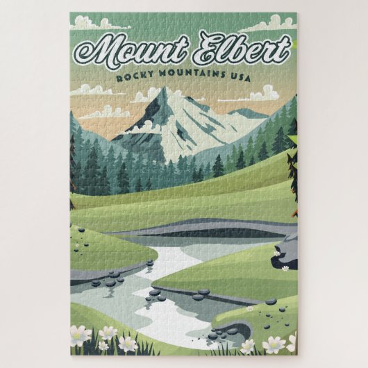 Mount Elbert Rocky Mountains Reisposter Legpuzzel (Verticaal)