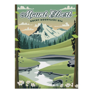 Mount Elbert Rocky Mountains Reisposter Perfect Poster