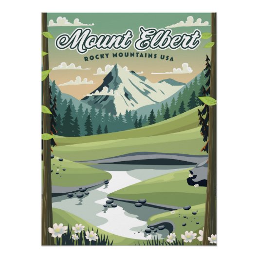 Mount Elbert Rocky Mountains Reisposter Perfect Poster (Voorkant)