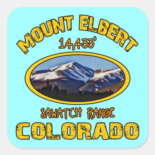 Mount Elbert Vierkante Sticker (Voorkant)