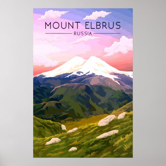 Mount Elbrus Rusland Reisposter Poster (Voorkant)