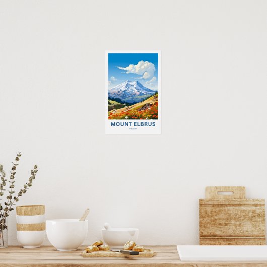 Mount Elbrus Rusland Reisprint Poster (Keuken)