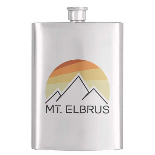Mount Elbrus Russia Retro Flacon (Voorkant)