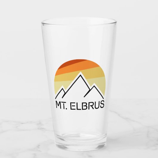 Mount Elbrus Russia Retro Glas (Voorkant)