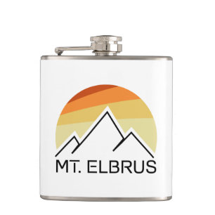 Mount Elbrus Russia Retro Heupfles