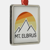Mount Elbrus Russia Retro Metalen Ornament (Rechts)