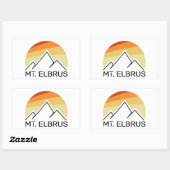 Mount Elbrus Russia Retro Rechthoekige Sticker (Vel)