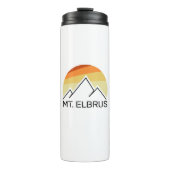 Mount Elbrus Russia Retro Thermosbeker (Voorkant)